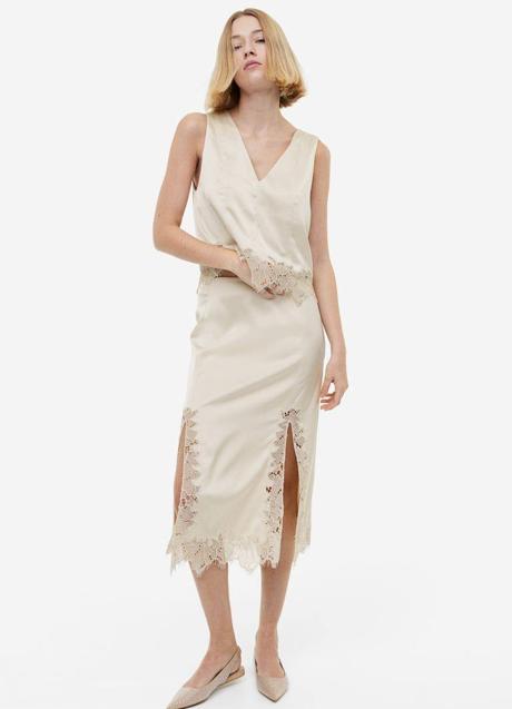 Imagen - Falda lencera con encaje