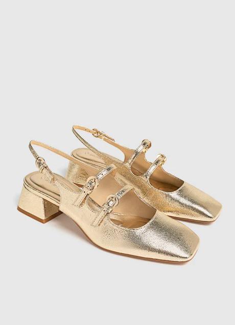 Imagen - Merceditas de tacón dorado