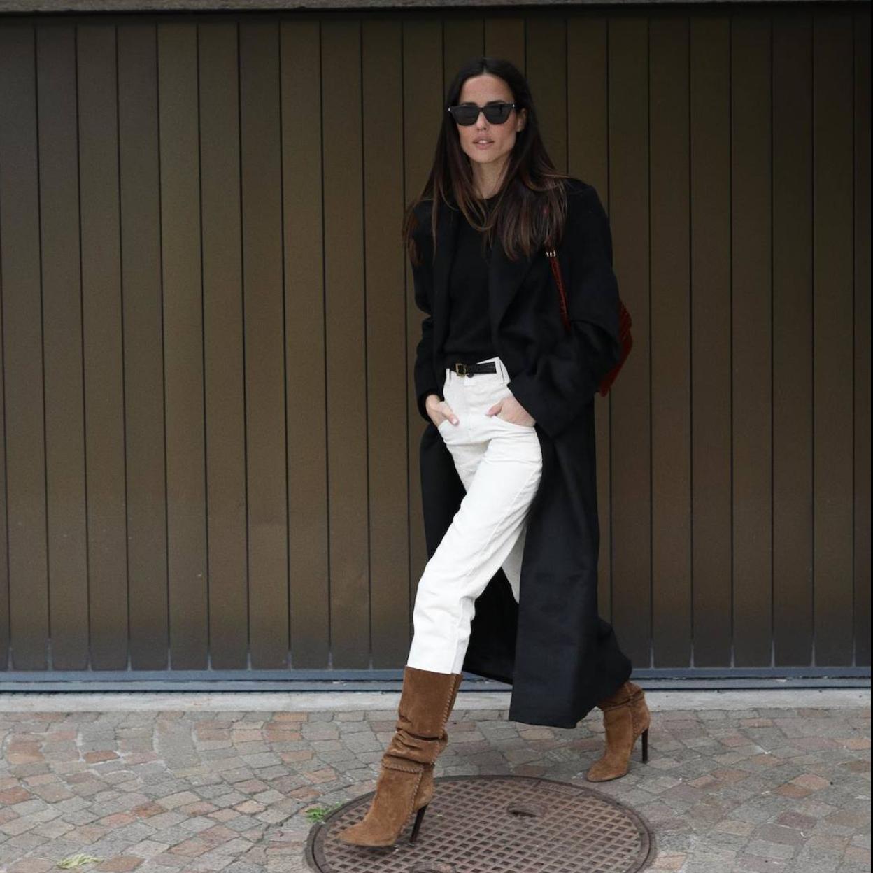 La influencer lleva unas botas de serraje