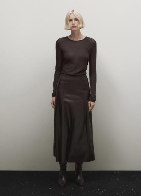 Imagen - Falda de piel de Massimo Dutti, 249 euros.