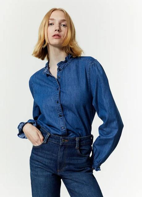 Imagen - Blusa con manga abullonada denim