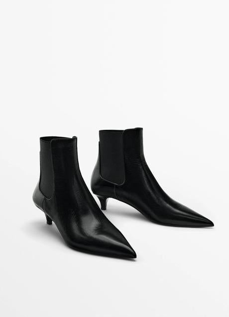 Imagen - Botines negros de piel de Massimo Dutti (99,95 euros)