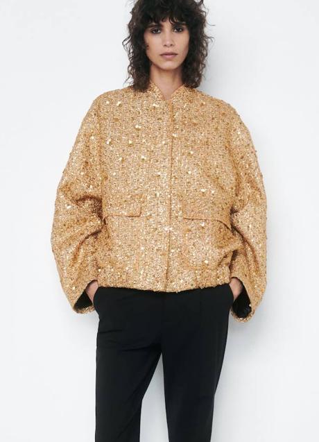 Imagen - Bomber efecto metalizado con lentejuelas