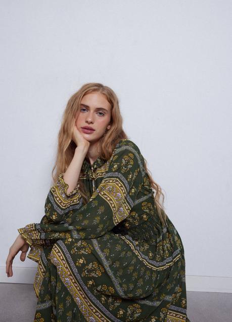 Imagen - Vestido boho largo con estampado otoñal