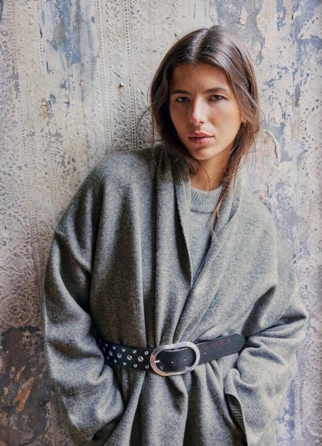 Imagen - Cárdigan de punto grueso en lana envolvente