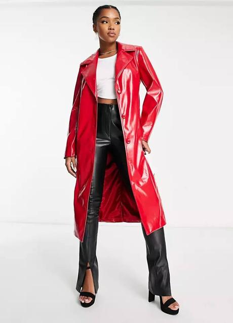 Imagen - Abrigo tipo gabardina color rojo