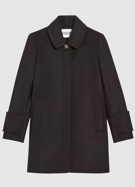 Imagen - Abrigo negro con botón dorado de Claudie Pierlot. Foto: Claudie Pierlot.