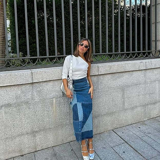 Denim patchwork, la tendencia rejuvenecedora que ha enamorado a las influencers