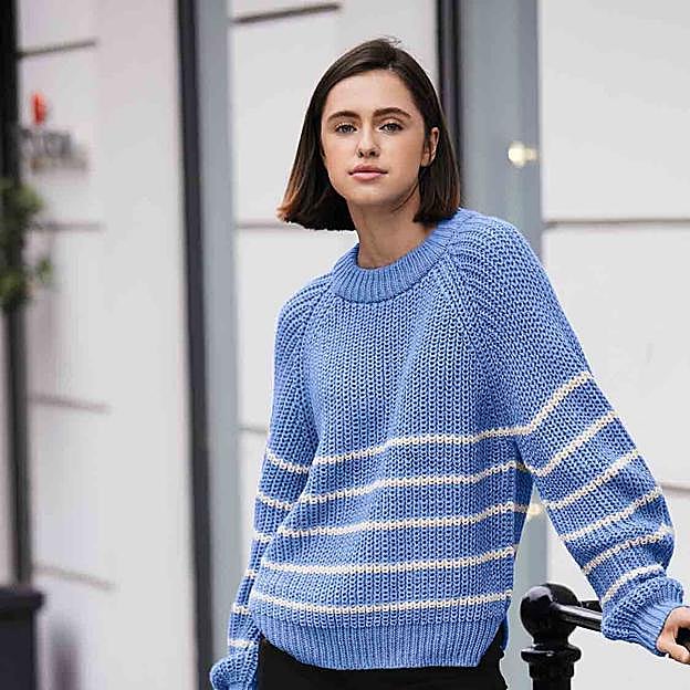 Jersey de punto con estampado de rayas de Lidl.