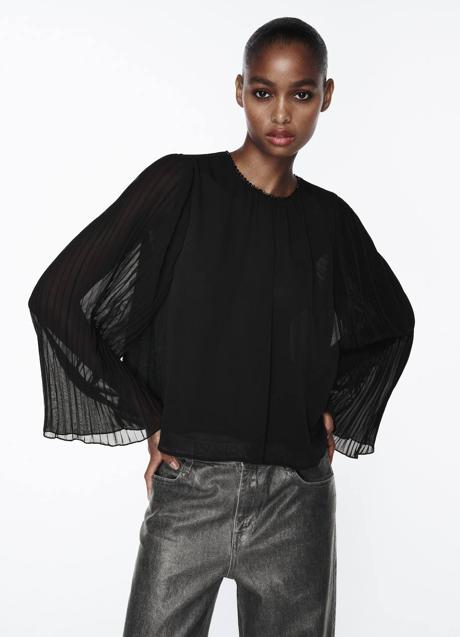 Imagen - Camisa plisada negra