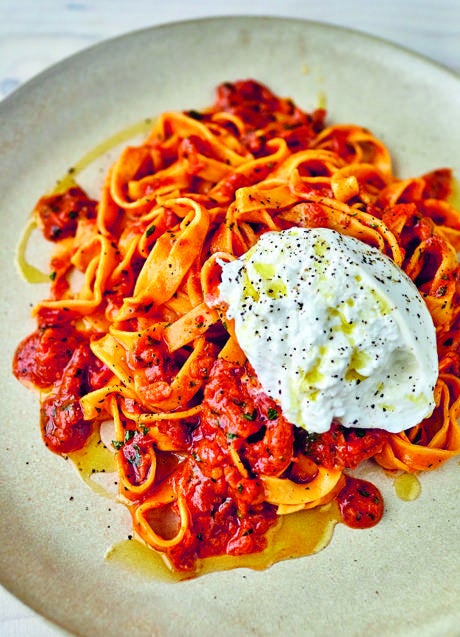 Imagen - Fetuccine con 'nduja vegetariana, uno de los platos de Pasta Masterclass. / Cinco Tintas