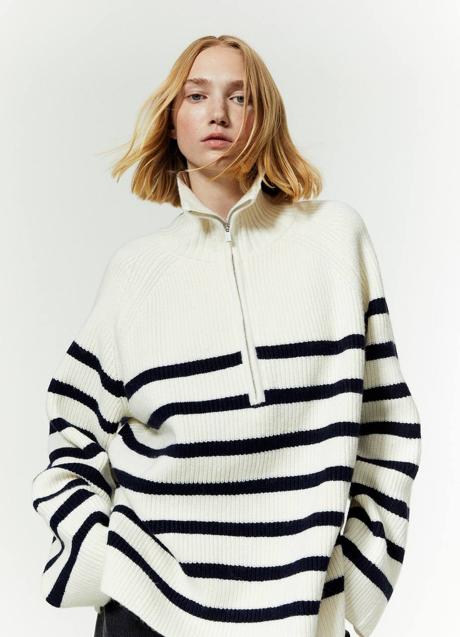 Imagen - Jersey con cremallera en estampado de rayas