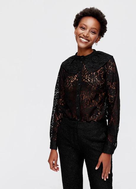 Imagen - Camisa de encaje con cuello bobo