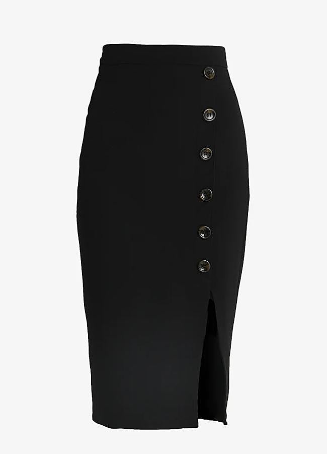 Imagen - Falda lápiz negra con botones de Wal G, 37,99 euros.