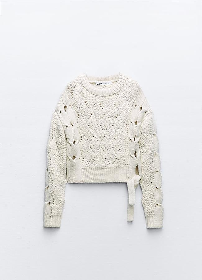 Imagen - Jersey de punto ochos con lazada de Zara. Foto: Zara.