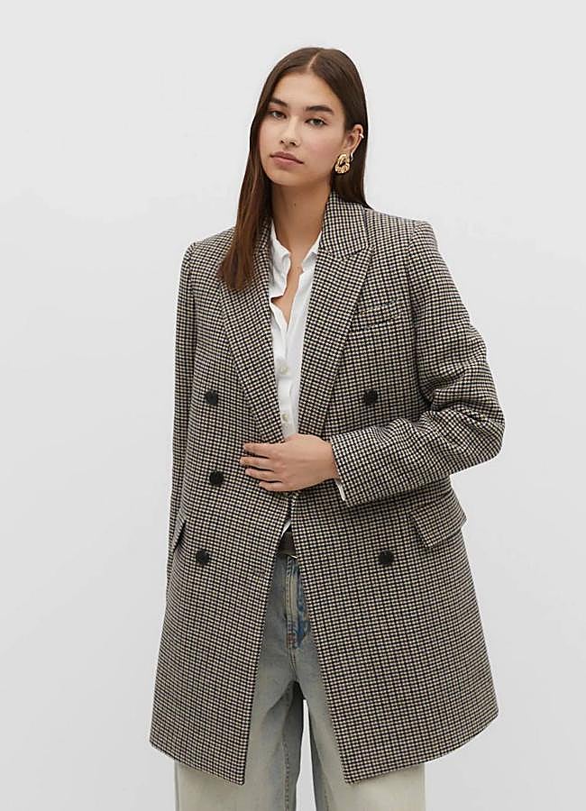 Imagen - Abrigo con estampado de cuadros en paño