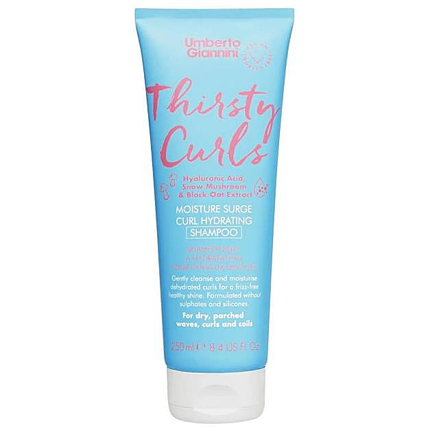 Thirsty Curls Moisture Surge Curl Hydrating Shampoo de Umberto Giannini. Precio: 10,95 euros