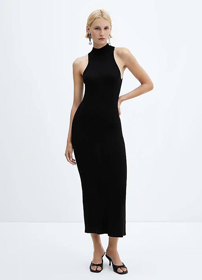 Imagen - Vestido negro con cuello perkins
