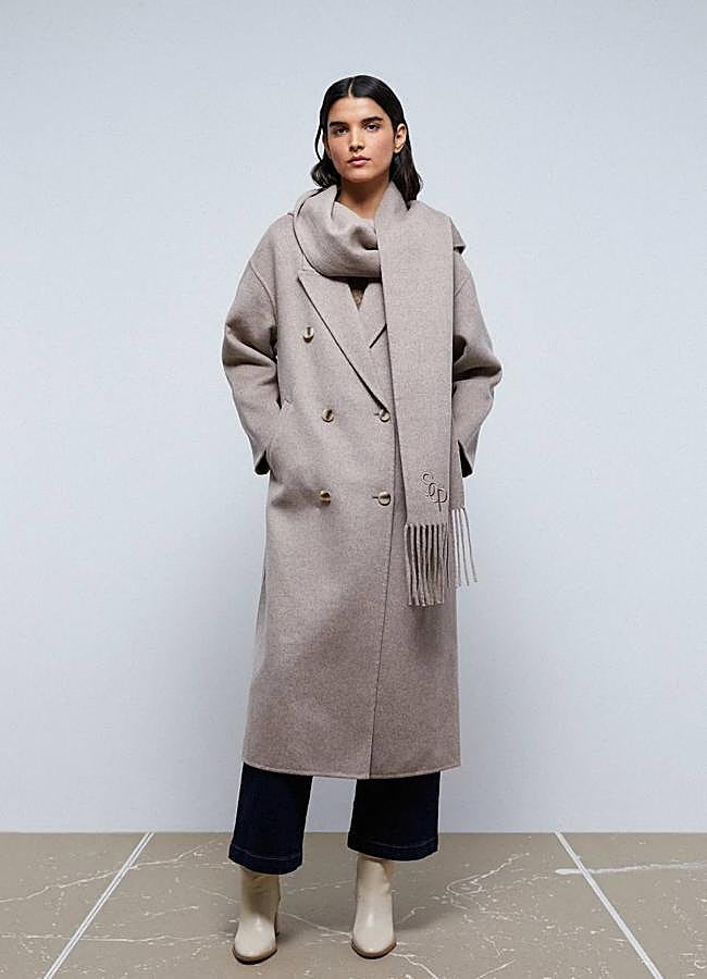 Imagen - Abrigo cruzado con bufanda a juego