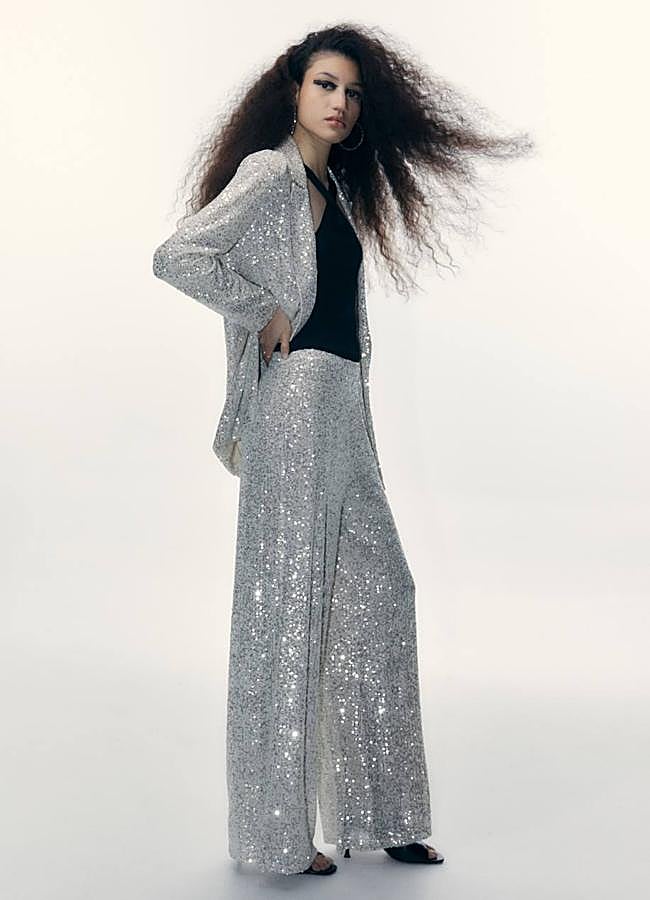 Imagen - Pantalones de lentejuelas plateados