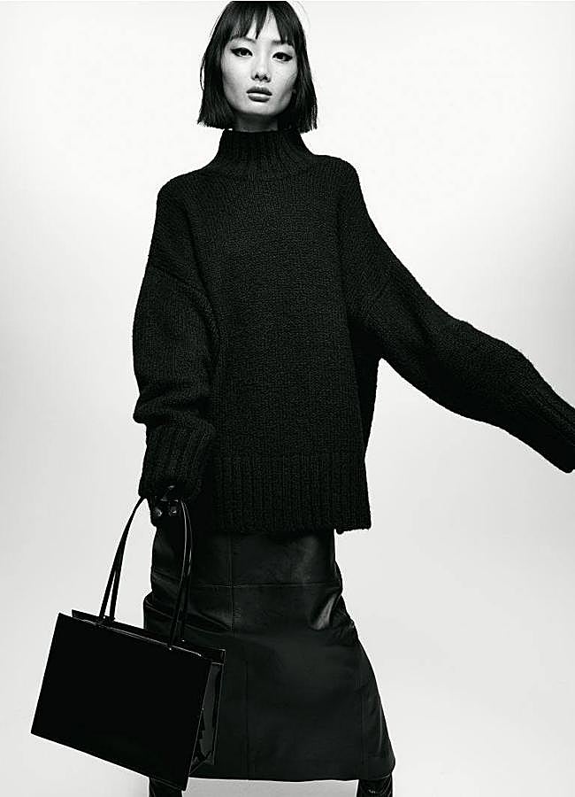 Imagen - Jersey oversize de punto grueso con cuello alto