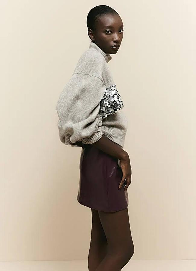 Imagen - Jersey oversize de cuello alto con mangas abullonadas