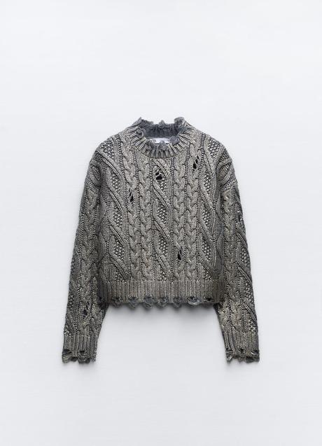 Imagen - Jersey con ochos en color gris metalizado de Zara (29,99 euros)