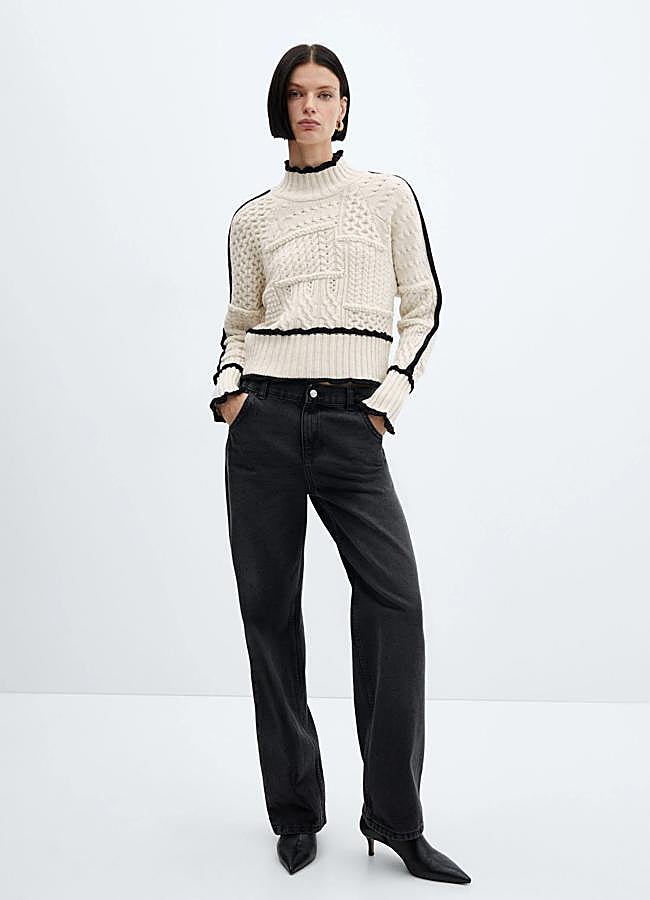 Imagen - Jersey blanco y negro de Mango, 29,95 euros.