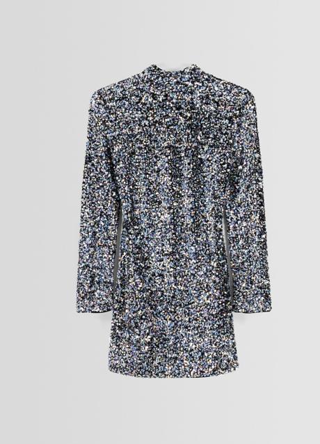 Imagen - Vestido de lentejuelas plateadas de Bershka (49,99 euros)