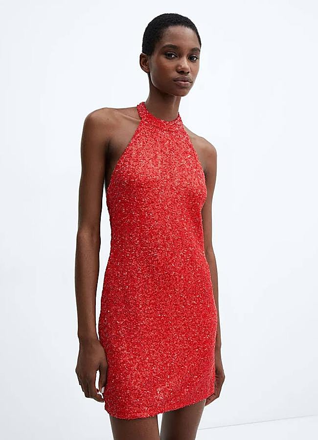 Imagen - Vestido corto de lentejuelas color rojo
