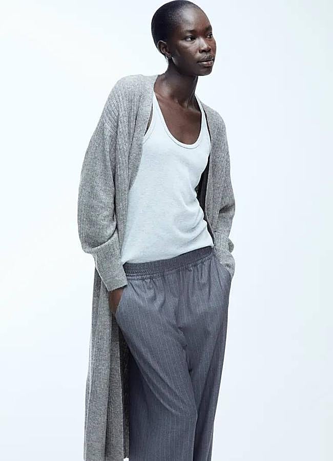 Imagen - Cárdigan largo en tejido de canalé