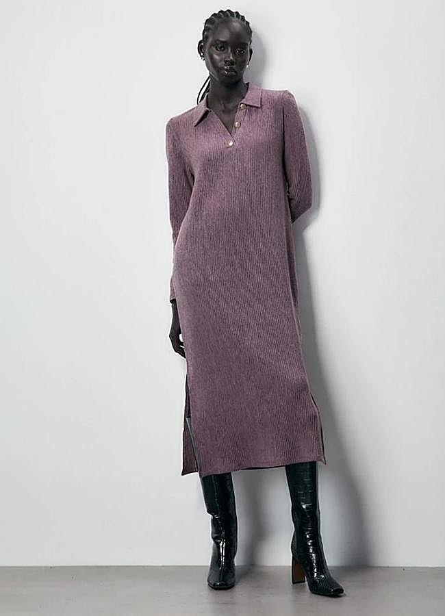 Imagen - Vestido de invierno con cuello camisero