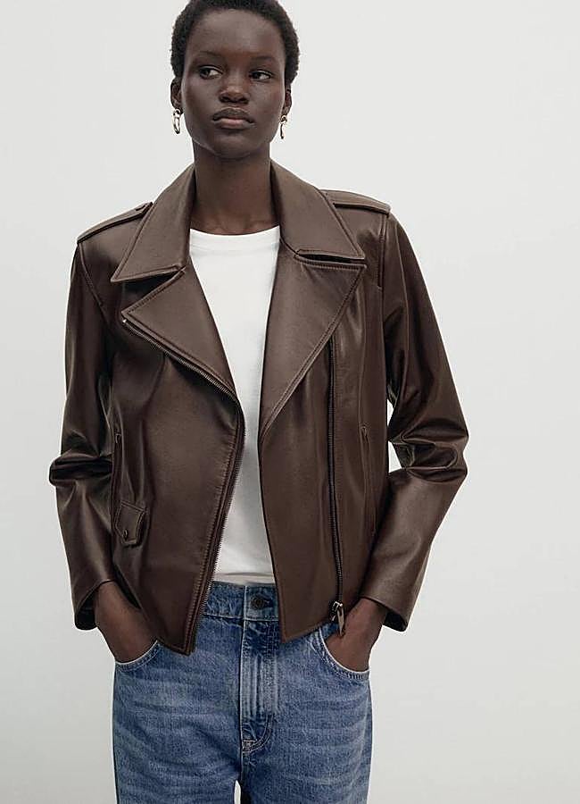 Imagen - Cazadora biker piel napa de Massimo Dutti