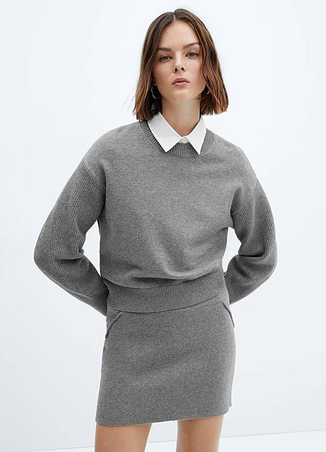 Imagen - Jersey gris con detalles de canalé