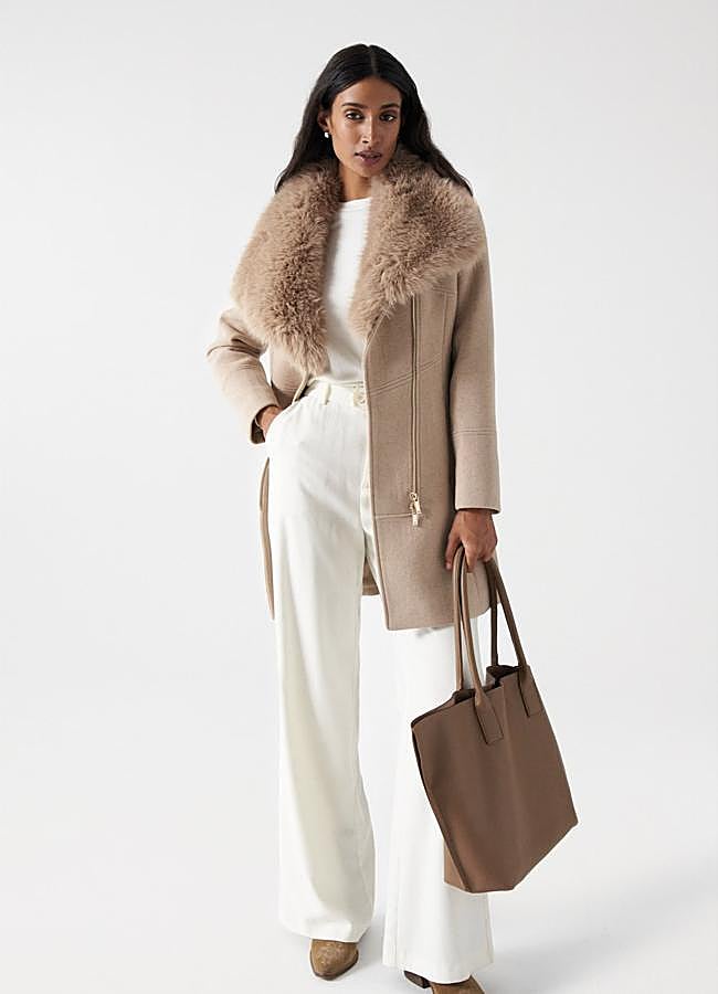 Imagen - Abrigo marrón de pelo de Salsa Jeans, 179 euros.