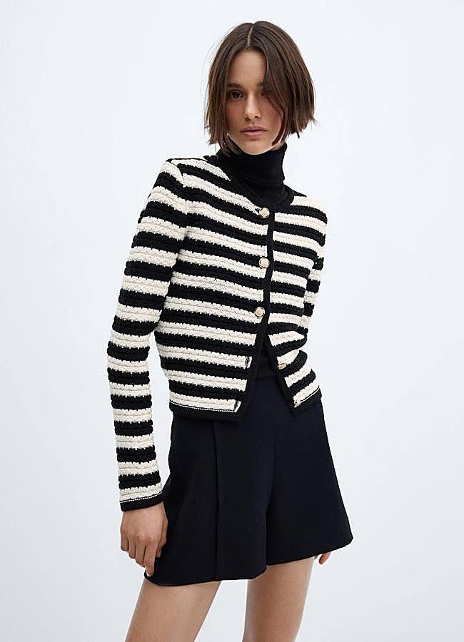 Imagen - Cárdigan de rayas trenzado