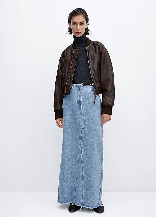 Imagen - Falda larga vaquera desflecada