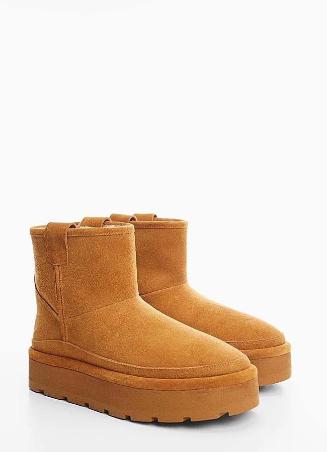 Imagen - Botines marrones de serraje con forro de pelo