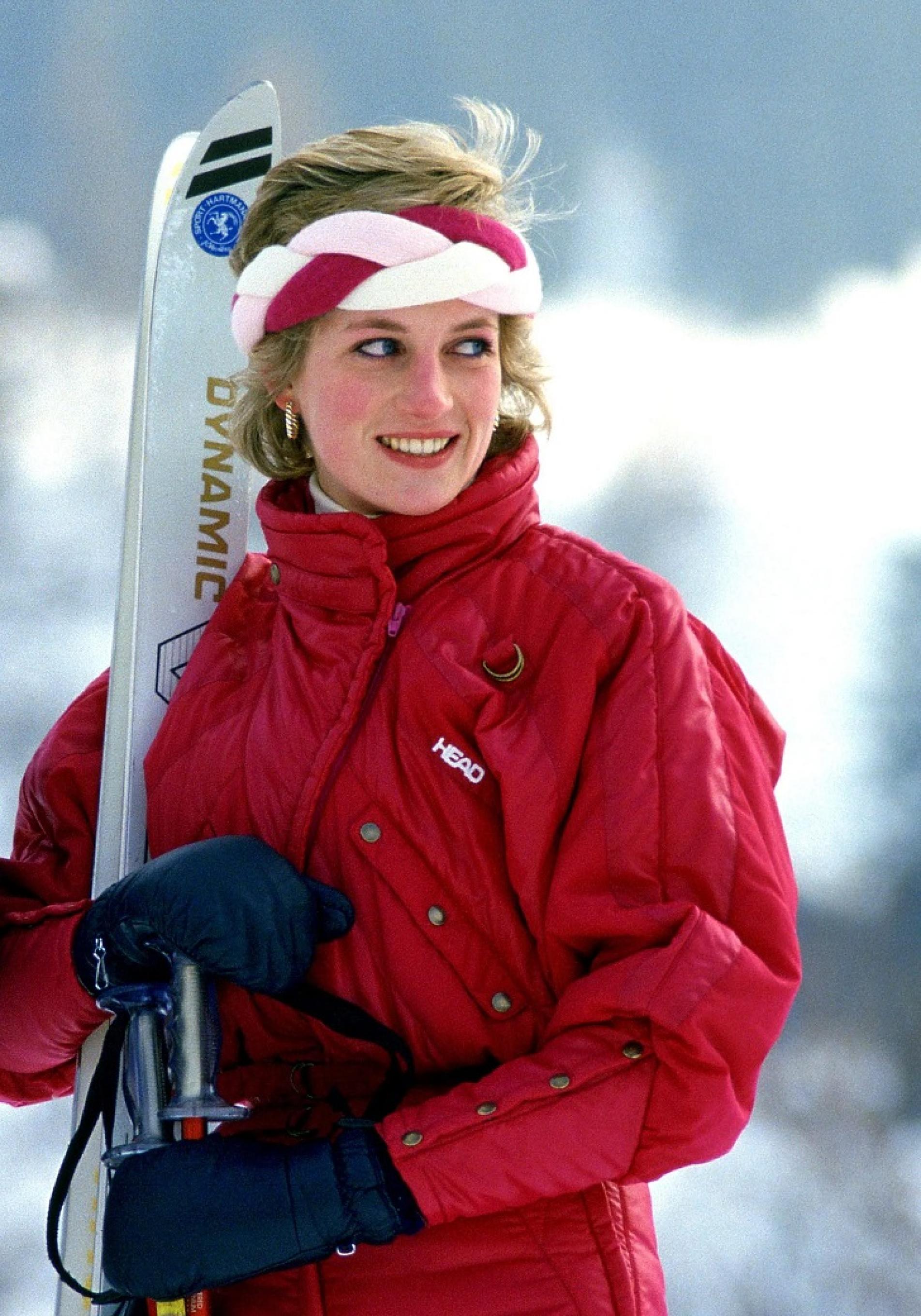 La princesa Diana esquiando en Austria.