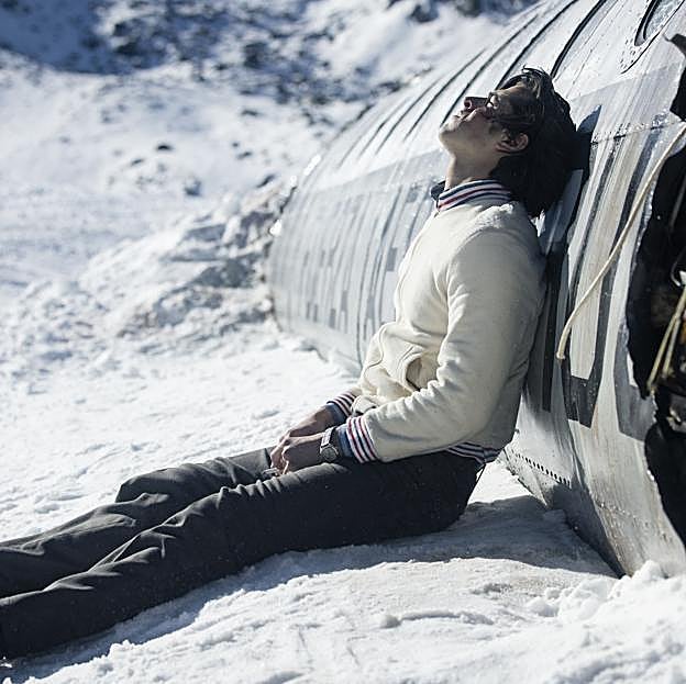 Escena de la película dirigida por Juan Antonio Bayona sobre los supervivientes del accidente de los Andes, La sociedad de la Nieve.