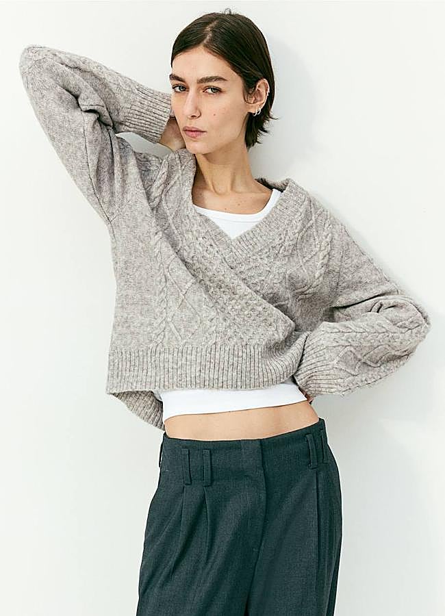 Imagen - Jersey trenzado en punto mezcla de lana