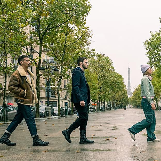 Joel Sánchez, Julio Peña y Michelle Jenner como Bruce, Roi y Keila en una imagen de La Casa de Papel: Berlín.