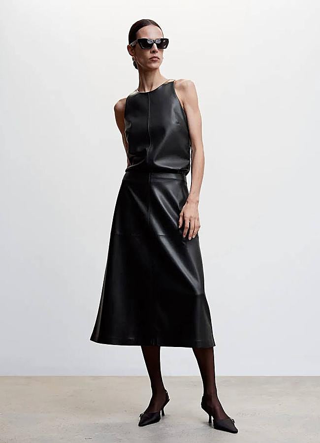 Imagen - Falda midi efecto piel