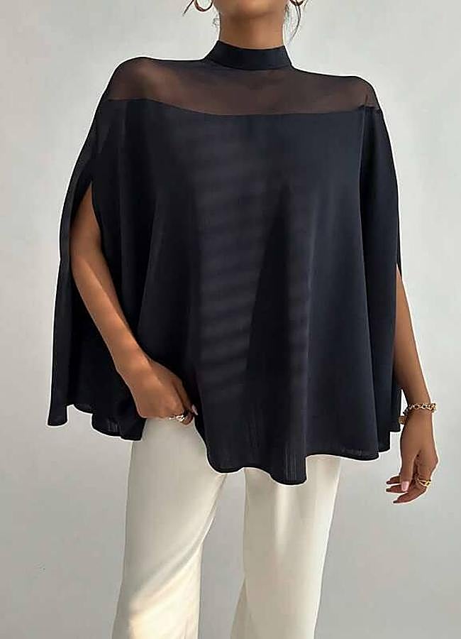 Imagen - Blusa estilo capa con detalle semitransparente