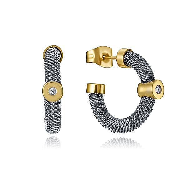 Imagen principal - Conjunto de pendientes, pulsera y brazalete, en acero y diamantes, de la colección de Laura Escanes x Viceroy.