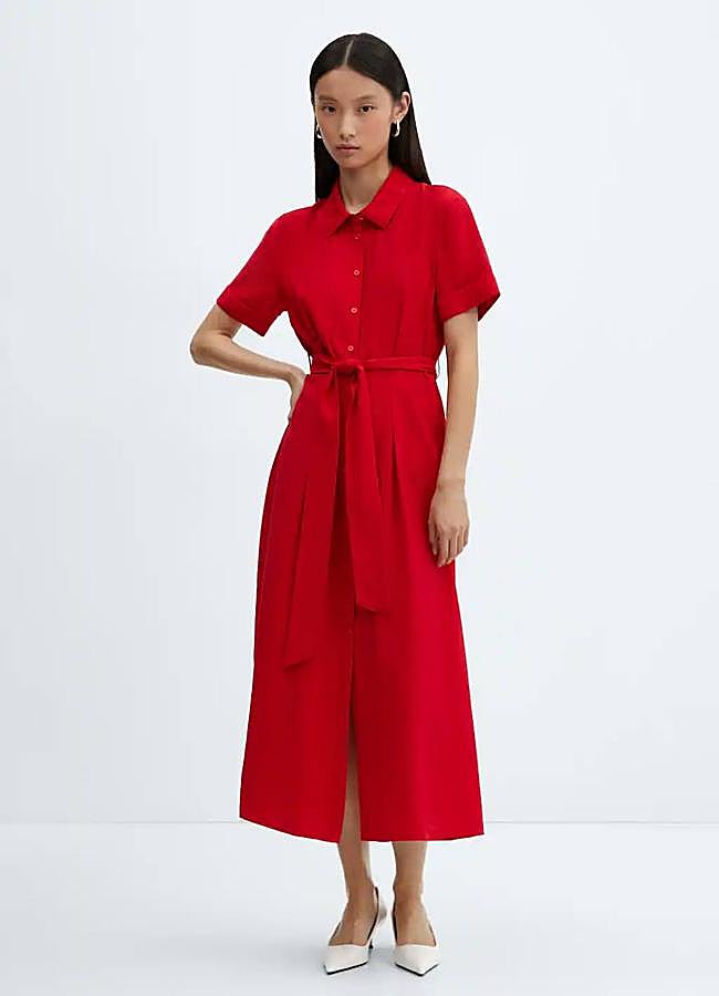 Imagen - Vestido midi color rojo