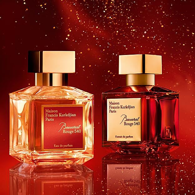 La versión Eau de Parfum y extrait de Parfum de Baccarat Rouge 540 de Maison Francis Kurkdjian.