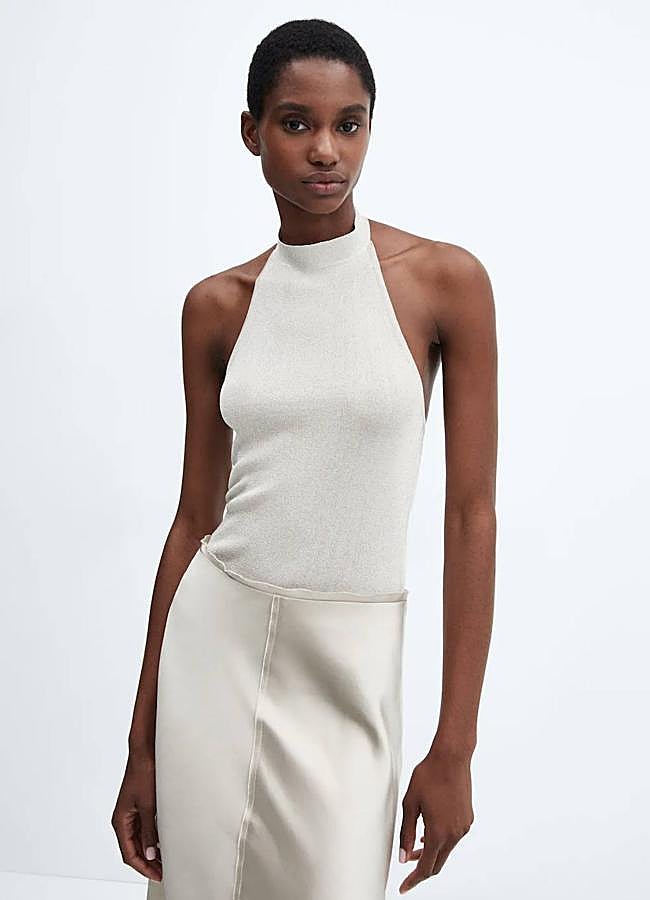 Imagen - Top con cuello alto en punto con lúrex