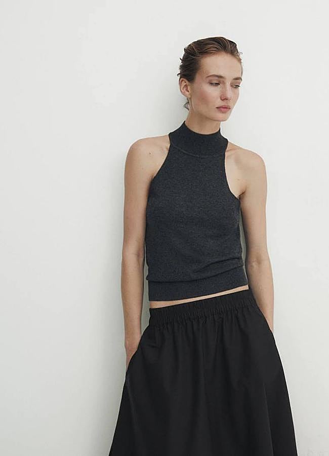 Imagen - Top con cuello alto alto en lana jaspeada