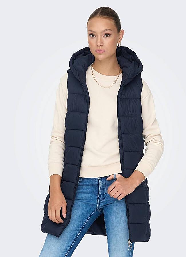 Imagen - Chaleco largo acolchado con diseño recto